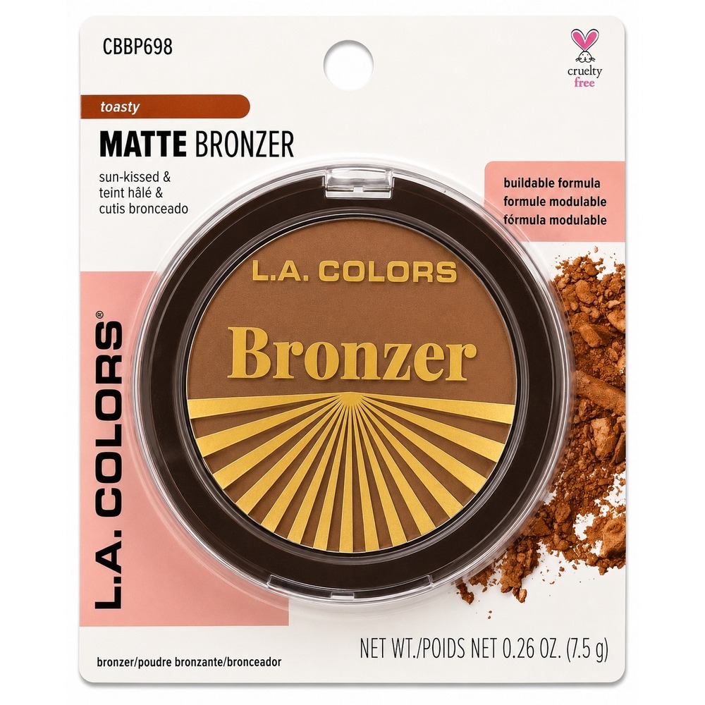 L.A. COLORS Matte Bronzer 0.26oz Toasty Brown Sun-kissed Glow CBBP698 Modern